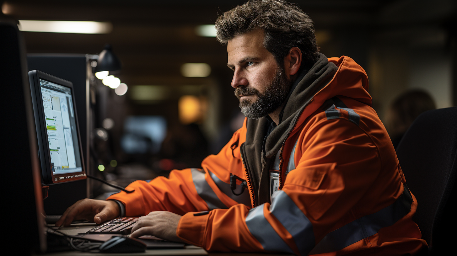 a man working in an industrial environment