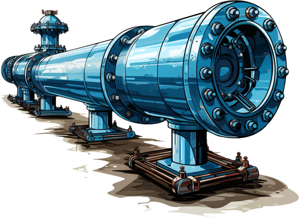a sketch of a pig entry point in a oil pipeline